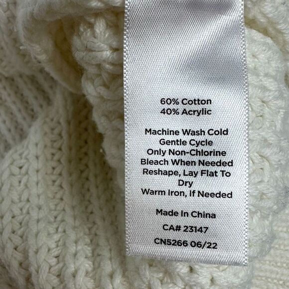 Haven Well Within Cowl Neck, Cable Knit sweater size Medium Cream - Picture 7 of 8